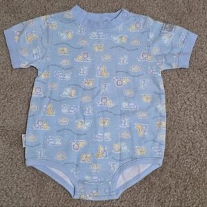 Vintage McBaby Blue Animal Print baby One Piece 6-9 Months